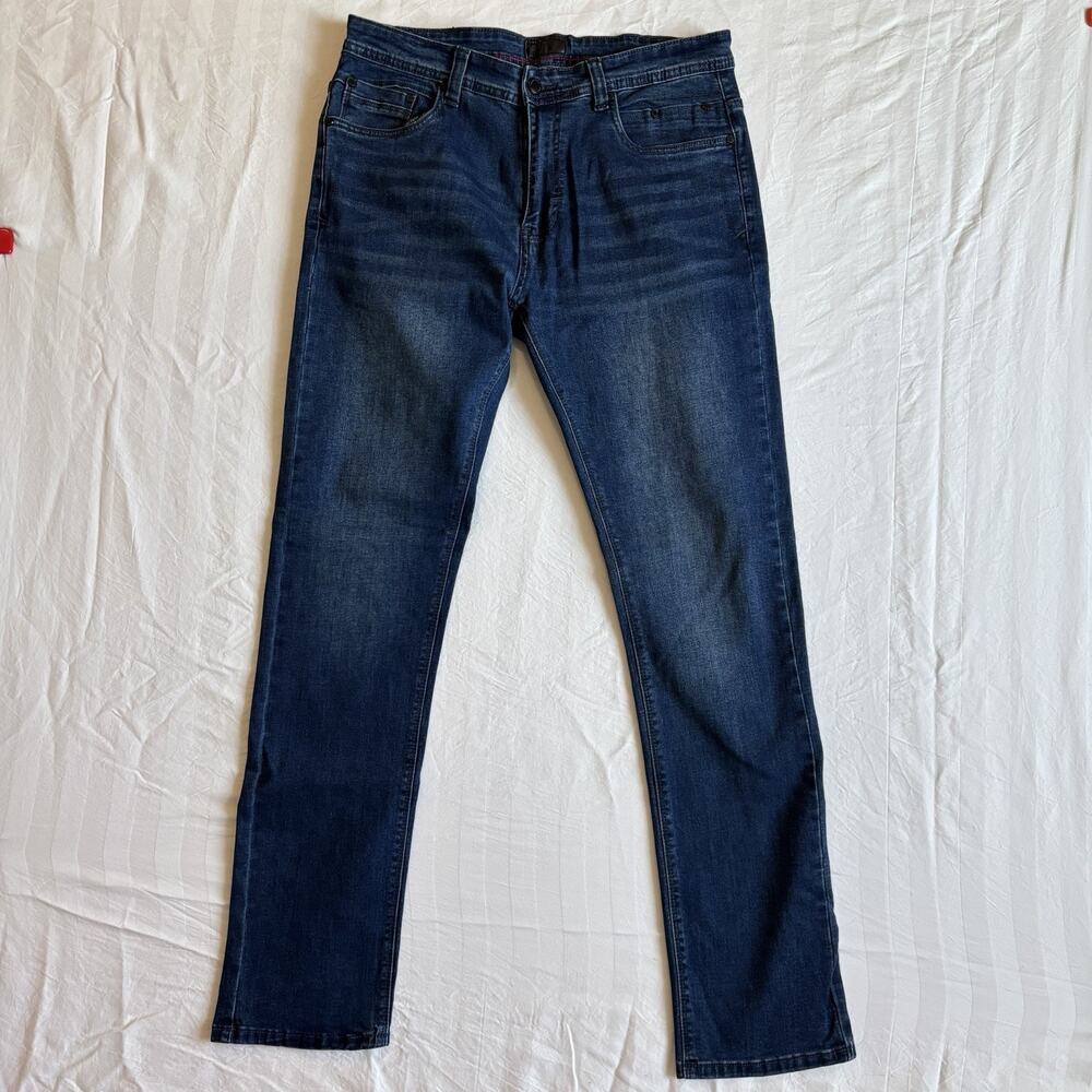 Steve’s Jeans Men’s 33x32 Slim Straight Stretch Dark Wash Denim Jeans